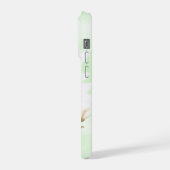 Green Watercolor Wash Personalized Photo with Name iPhoneケース (左側面)