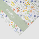 Green Watercolor Wildflower Name 薄葉紙 (詳細)