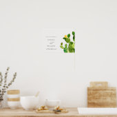 GREEN WATERCOLOUR DESERT CACTUS FLOWER  WEDDING ポスター (キッチン)