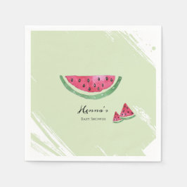 Green Watermelon Summer Baby Shower スタンダードカクテルナプキン
