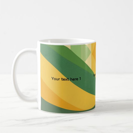 Green Wave抽象芸術のパーソナライズ コーヒーマグカップ (左)