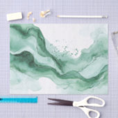 Green Wave Abstract Birthday 薄葉紙 (クラフト)