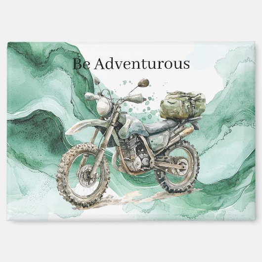 Green Wave Motorcycle Be Adventurous マグネット (正面)