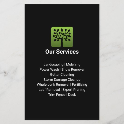 Green Wave Professional Tree Lawn Care チラシ (裏面)