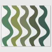 Green Wavy Stripes ラッピングペーパー (フラット)