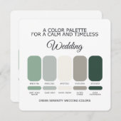 Green Wedding Color Palette Card 招待状 (正面/裏面)