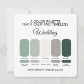 Green Wedding Color Palette Card 招待状 (裏面)