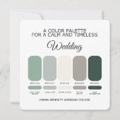 Green Wedding Color Palette Card 招待状 (正面)