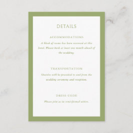 Green Wedding Details エンクロージャーカード