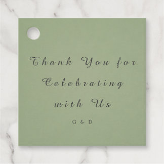 Green Wedding Favor Tag Template フェイバータグ
