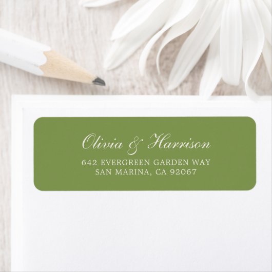 Green Wedding Return Address Label ラベル (インサイチュ)