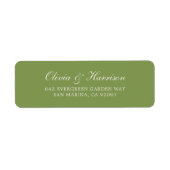 Green Wedding Return Address Label ラベル (正面)