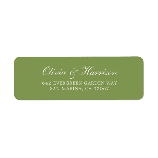 Green Wedding Return Address Label ラベル (正面)