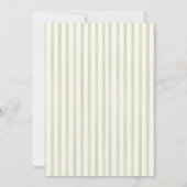Green Wedding Striped Invitation  招待状 (裏面)