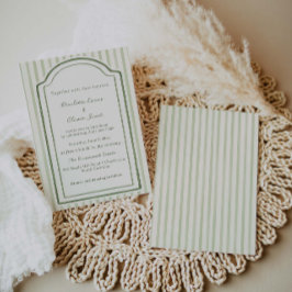 Green Wedding Striped Invitation  招待状