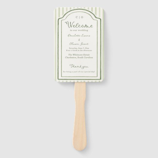 Green Wedding Striped Program ハンドファン (正面)
