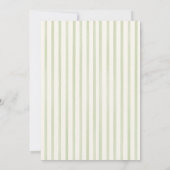 Green Wedding Striped Table Seating Chart Cards 招待状 (裏面)