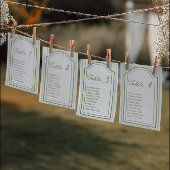 Green Wedding Striped Table Seating Chart Cards 招待状
