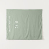 Green Wedding Sweetheart Table Runner Decor Sign タペストリー (正面(横))