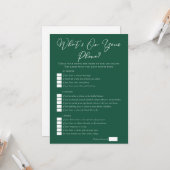 Green What's On Your Phone Bridal Shower カード (正面/裏面インサイチュ)