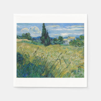 Green Wheat Field with Cypress 1889 by Vincent van スタンダードカクテルナプキン
