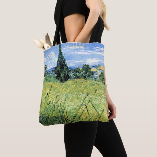 Green Wheatfield with Cypress, トートバッグ (クローズアップ)