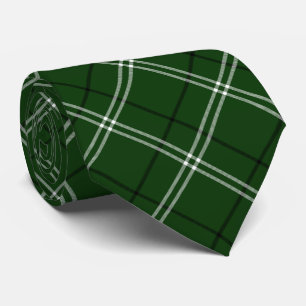 Green White and Black Elegant Plaid ネクタイ