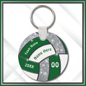 Green, White and Silver Cheap Volleyball Giveaways キーホルダー