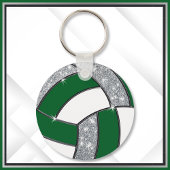 Green, White and Silver Cheap Volleyball Giveaways キーホルダー