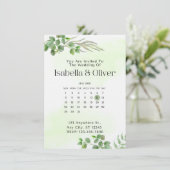Green & White Botanical Wedding invitation 招待状 (スタンド正面)