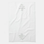 Green & White Botanical Your Name's Kitchen キッチンタオル (縦)