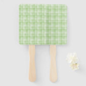Green White Checker Abstract Pattern ハンドファン (正面&裏面)