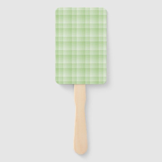 Green White Checker Abstract Pattern ハンドファン (裏面)