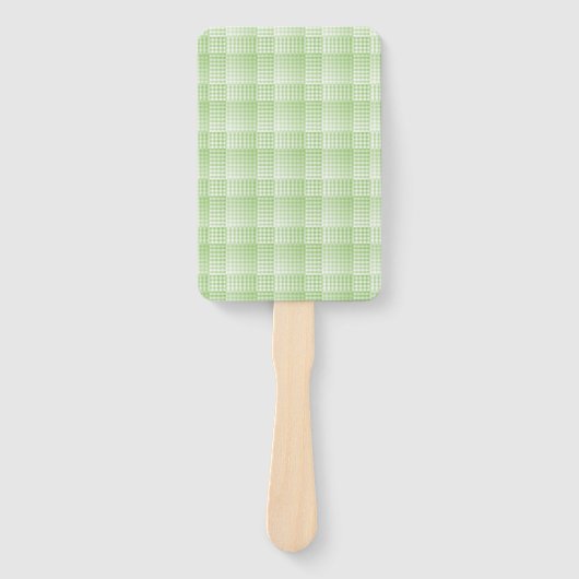 Green White Checker Abstract Pattern ハンドファン (正面)