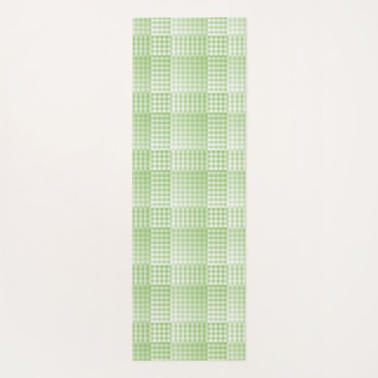 Green White Checker Abstract Pattern ヨガマット (裏面)