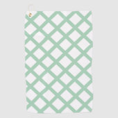 Green White Checker Diamond Pattern ゴルフタオル (正面)