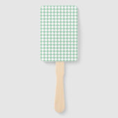 Green White Checker Diamond Pattern ハンドファン (正面)