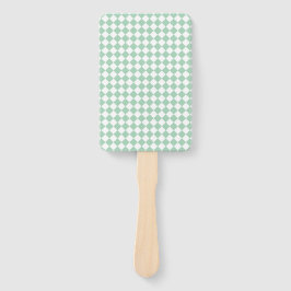 Green White Checker Diamond Pattern ハンドファン