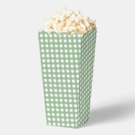 Green & White Checkered Plaid Popcorn Favor Box フェイバーボックス