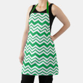Green White Chevron Zigzag Pattern Design  エプロン (インサイチュ)