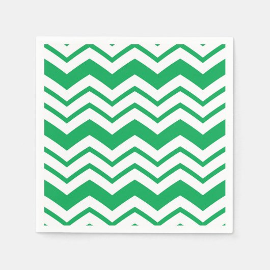 Green White Chevron Zigzag Pattern Design スタンダードカクテルナプキン (正面)