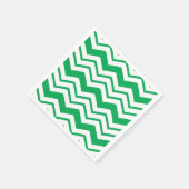 Green White Chevron Zigzag Pattern Design スタンダードカクテルナプキン (角)