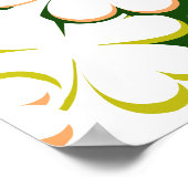 Green & White Clover Lady Bug A Smile Travels ポスター (角)