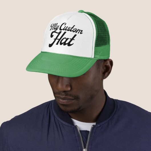 GREEN & WHITE Custom Trucker Hat Mesh Cap Blank キャップ (インサイチュ)
