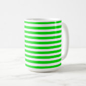 GREEN & WHITE EASTER STRIPES コーヒーマグカップ (正面右)