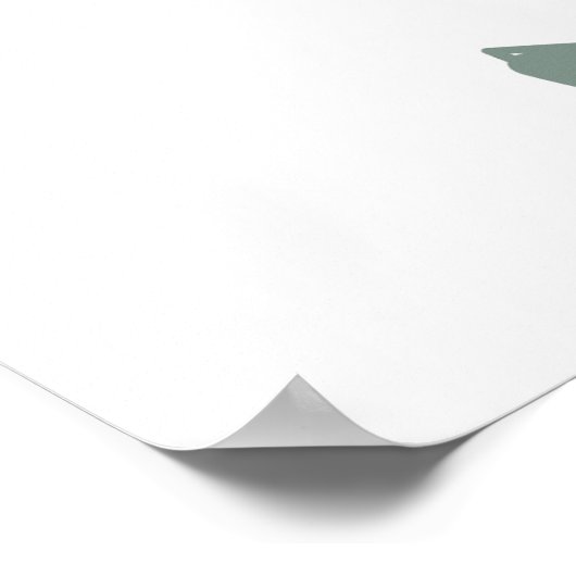 Green & White Elegant Wedding ポスター (角)