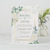 Green White Elegant Wedding Invitation 招待状 (スタンド正面)