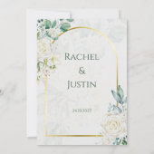 Green White Elegant Wedding Invitation 招待状 (裏面)