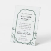 Green & White Elegant Wedding Pedestal Sign  台座サイン (正面)