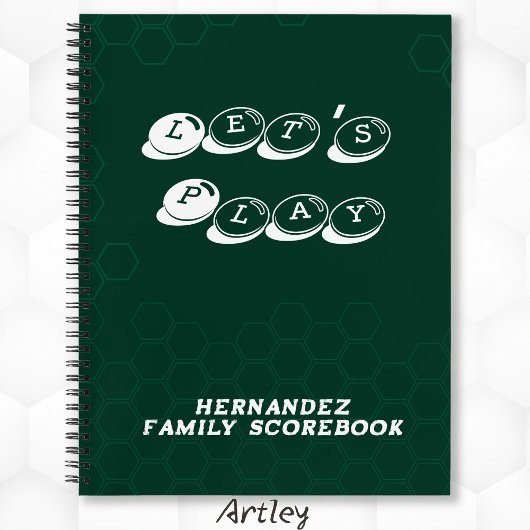 Green White Family Name Board Game Scorebook ノートブック